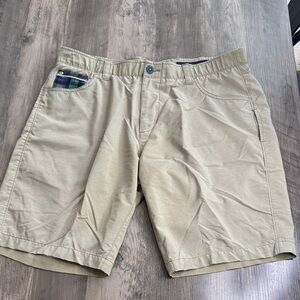 William Murray Golf Khaki Flat Front Men's Shorts
